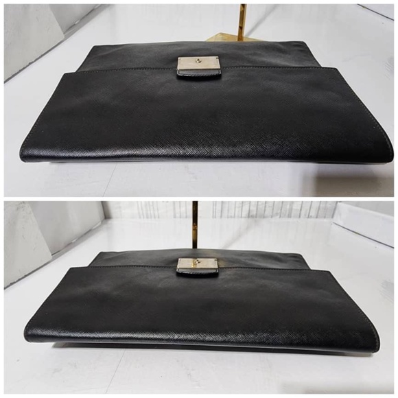 Authentic PRADA Saffiano Attache Portfolio Clutch Black - Picture 6 of 13